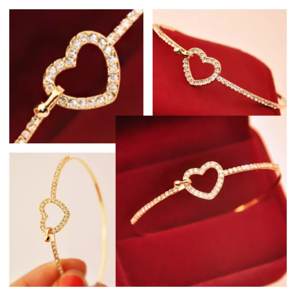 💙💎💲FIRM🛍➕BUNDLE➕🛍4 DISCOUNT! PAVE HEART CUFF! - Picture 7 of 8